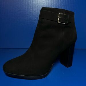 Minelli Suede Black Heeled Ankle Boot 39